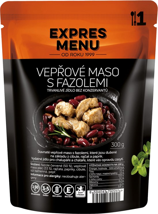 EXPRES MENU Vepřové maso s lečem fazolemi - 1 PORCE 300g