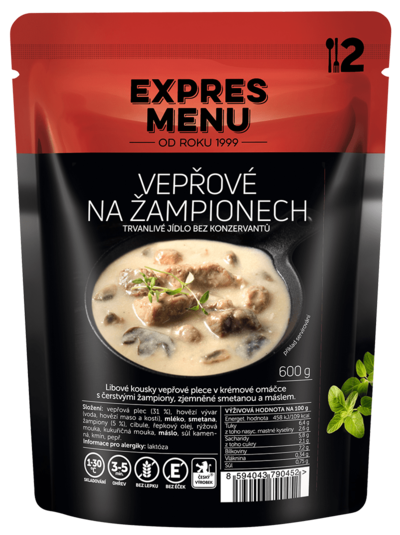 Vepřové na žampionech - 2 PORCE