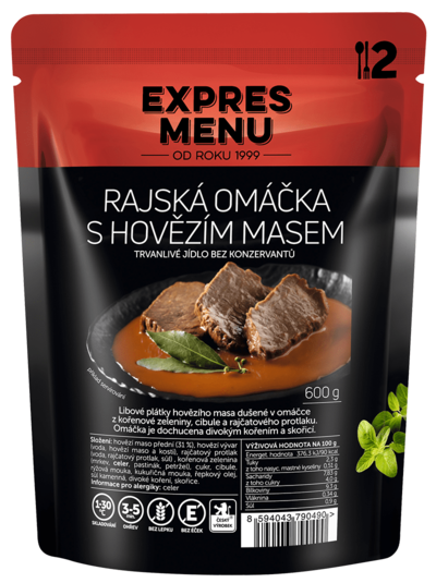 Rajská s hovězím masem - 2 PORCE